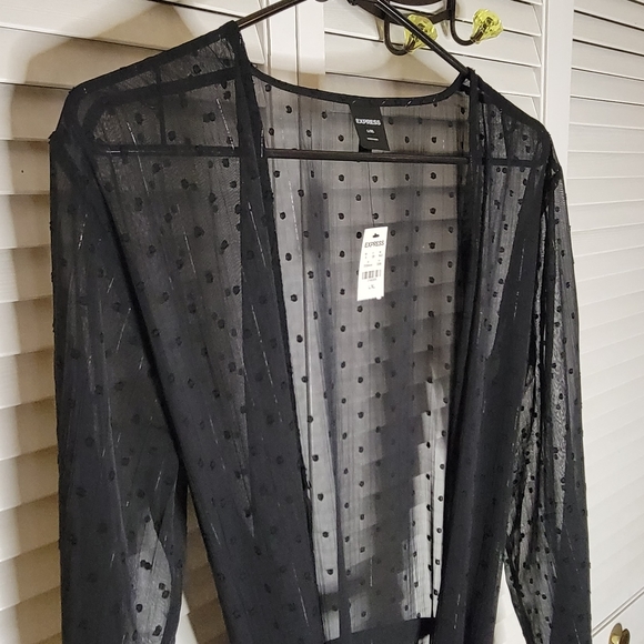 Express Sheer Swiss Dot Kimono Cover-Up L/XL NWT - Picture 7 of 16